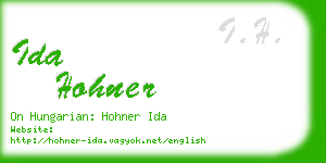 ida hohner business card